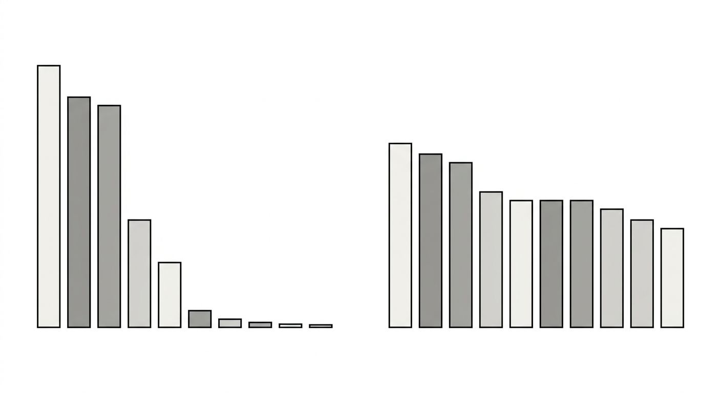 A side-by-side bar chart comparing old versus new click distribution across Google SERP positions 1 through 10, showing the old model with steep click drop-off after position 3 and the new 2026 model 
