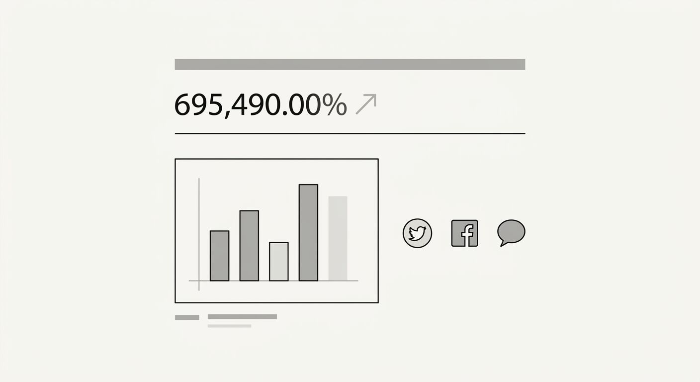Screenshot-style mockup of a data-driven research page with an embeddable chart, a prominent headline statistic, and social sharing buttons, showing how a linkable research asset should be formatted